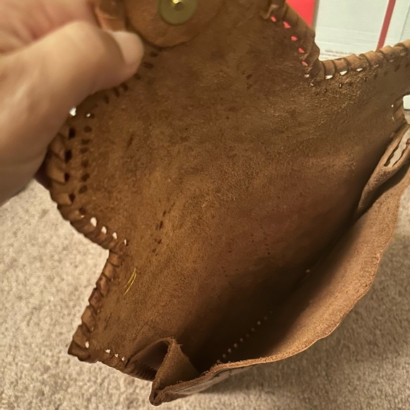 Handcrafted Leather Pouch with Tribal Design - Picture 2 of 3